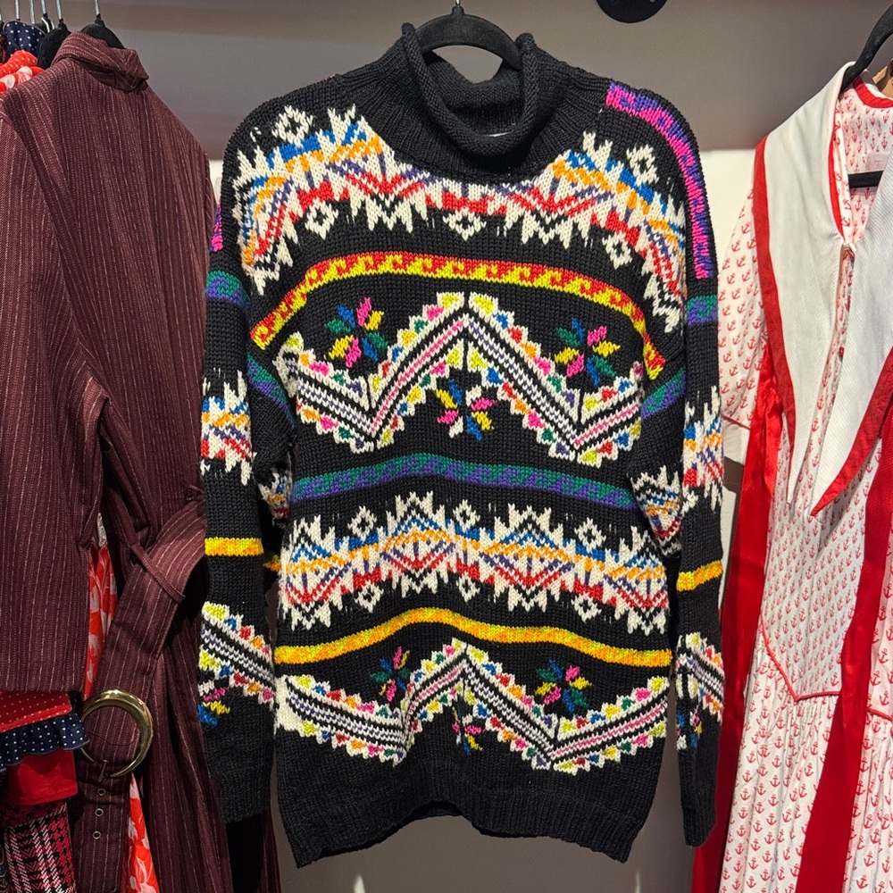 Nomadic Traders Black Multicolor Aztec Patterned … - image 1